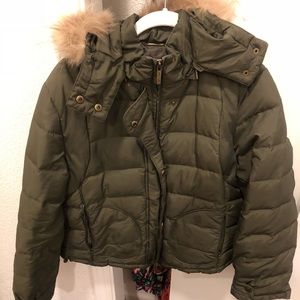 Olive green puffy jacket